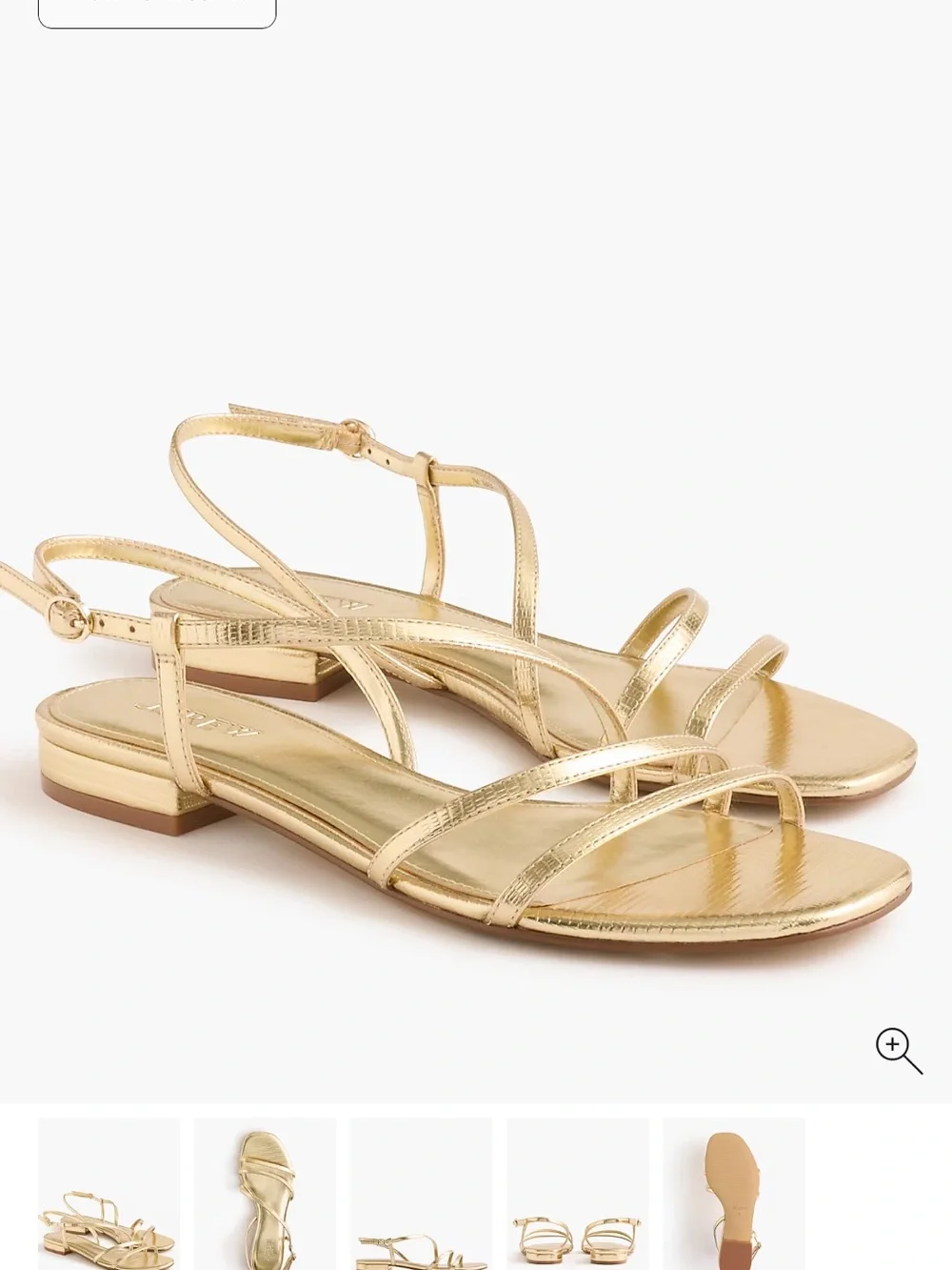 J. Crew Metallic Gold Strappy Slingback Sandals